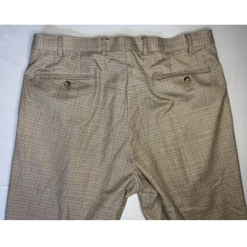 Ralph Lauren Mens Brown Glen Plaid Pleated Dress Pants 36W x 34L Trousers
